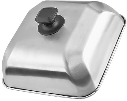 OKUMEYR Steak Cover Food Protective Cover Fresh-Keeping Dome Cover Food Cover BBQ Dome Cover Household Food Metal Covers Plate Covers for Dinner Plates Steak Lid Silver Stainless Steel