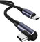 USB C to USB C Cable Right Angle Short 50CM 100W Type-C Power Data Lead PD Fast Charging Cord 90 Degree Charger Cable for iPhone 15 16 Pro Max Samsung S23 MacBook iPad Pro Air Huawei Pixel