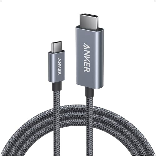 Anker HDMI to USB-C Cable, 4K@60Hz HDR, Ultra Fast USB-C to HDMI Cable Nylon Braided with Advanced Shielding, Thunderbolt 5/4/3, for MacBook, iPad, iPhone 16/15, HD TV & More (1,8m)