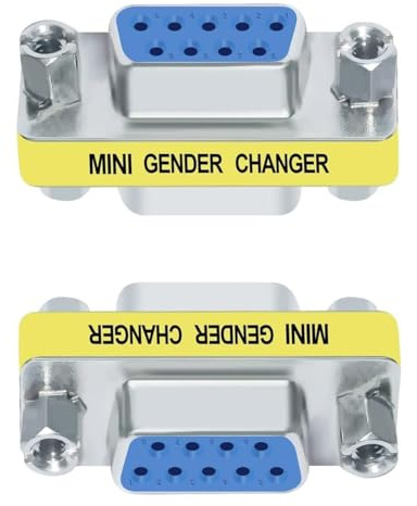 TECHZOCO Adapter RS232 DB9 Buchse auf Koppler, Serieller Anschluss für Gender Switch RS-232 - RS-485 - TTL