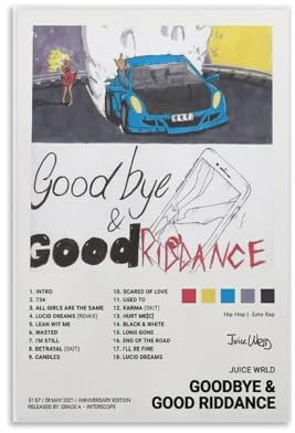 Juice Wrld Goodbye & Good RiddanceKlassische Charaktere, Schauspieler, Sänger, Poster, Promi-Poster, berühmter Sportler, Poster, Zuhause, Leinwand, Gemälde, Ölgemälde, Druck, Unterschrift, Poster,