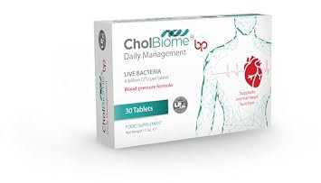 CholBiome BP Tablets - 30 Tabs, 4 Billion CFU/Serving Source Capsules, Probiotic Blood Pressure Control Supplement, Helps Lowering Cholestrol, Probiotics for Gut Health