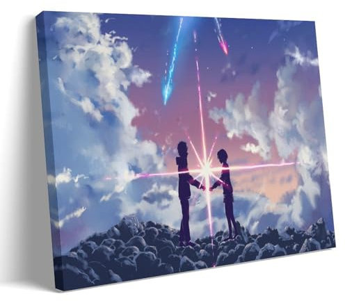 ZHXIAOLDE Anime Kimi No Na Wa Póster Pintura Decorativa Lienzo Arte de Pared Salón Póster Dormitorio Pintura, Arte de Pared Impresión de Imagen Moderna Decoración de Habitación Familiar 40 x 60 cm (40