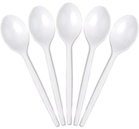 Paluplus 1000 Cucchiai RIUTILIZZABILI di colore BIANCO, Lunghezza Stoviglie 16,5 cm, Resistenti fino a 70°C per 2 ore, Ideali per Feste, Picnic e Uso Quotidiano -0133F