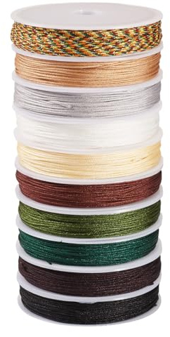 FASHEWELRY Cordoncino in poliestere da 0,8 mm per nodi cinesi, filo intrecciato per braccialetti e perline, per cucito, lavoro a maglia, macramè, artigianato e creazione di gioielli