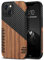 TENDLIN Kompatibel mit iPhone 13 mini Hülle Holz und Carbon Textur Design Leder Hybrid Handyhülle (Twill)