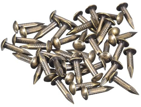 sourcing map 70Pcs Small Tiny Nails 2.8x15mm(DXL) Tiny Brass Nails Hardware Round Head Brass Nail for Wooden DIY Projects Decorative Boxes Household, Bronze Tone