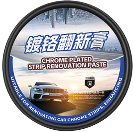 Limpiador y abrillantador de cromo para llantas, pasta brillante de 50 g para proteger contra arañazos, crema no abrasiva de acción rápida para la limpieza de faros, llantas y neumáticos