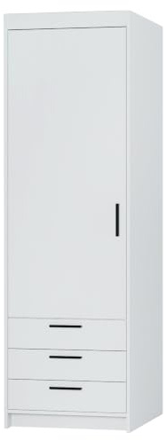 AXLIVING Kleiderschrank Schrank Weiß Storicos 1D3S 59,9cm Modern