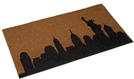 Versa New York Fußmatte, moderner Stil, 2 x 70 x 40 cm, Polyester, Hellbraun und Schwarz.