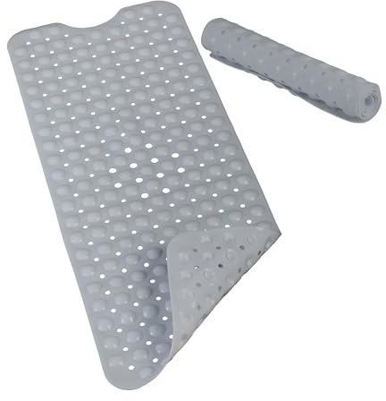 Relaxdays Bathtub Mat, Extra Large Size with Suction Cups, Washable, 97 x 39 cm