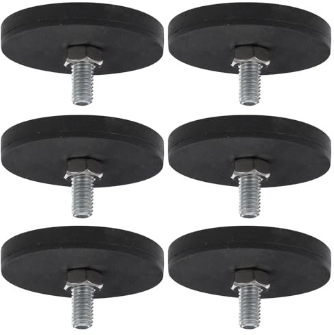Yardenfun 6pcs Roof Light Magnet Fixture Number Plate Coated Magnetic Mount Holder Mounting Rubber Coated Magnet Black