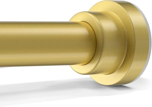 HAOYUNTE Gardinenstange ohne Bohren Gold 79-160cm Ø22mm Klemmstange | Teleskopstange, ausziehbar, rutschfest & rostfrei – für Gardinen, Kleiderschrank, Badezimmer. Auch als Duschstange.