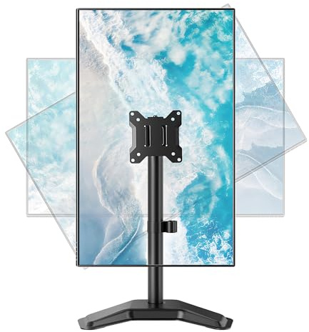 monTEK Monitor Halterung für 17-32 Zoll Bildschirm mit 10KG pro Arm | Stabil, Freistehend, Robuster Schreibtischständer mit Freistehender Sockel, VESA 75*75MM/100*100MM