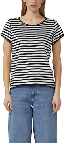 s.Oliver T-Shirt mit Rollkanten und Flammgarnstruktur