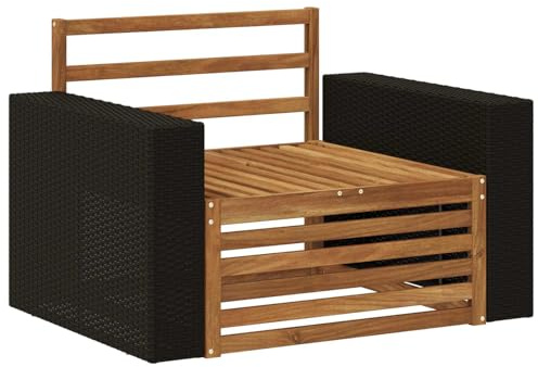 vidaXL Outdoor Mittelsofa Natur, Gartenmöbel, modernes Outdoor-Sofa, modulare Lounge, Elegante Terrassen-Sitze
