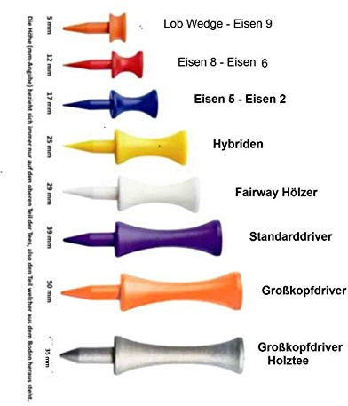 PGA Pro Tees Castle Step Graduated Abstand 8 Größen (50 mm - orange 60 Stück)