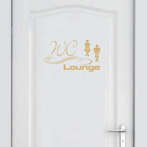 INDIGOS UG - Wandtattoo Wohnzimmer - Wandaufkleber WC Lounge Türaufkleber 30cm x 17cm - Gold - Aufkleber Kinderzimmer Schlafzimmer Küche Badezimmer Büro Dekoration