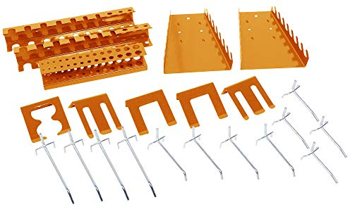 METALLMOBELL - Pannello Porta Attrezzi da Parete | 22 Pezzi, Ganci e Staffe | Parete Attrezzata Officina, Pannelli da Parete, Pannello Portautensili TH001