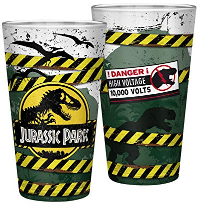 ABYstyle Jurassic Park - Bicchiere XXL, 400 ml, Danger High Voltage
