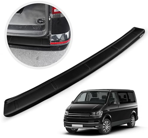 CHROMEMASTER | Ladekantenschutz Stoßstangenschutz | Kompatibel mit Volkswagen VW T6 2015-2019; ABS-Kunststoff, Matt-schwarz; Unsere Lackschutzleiste Sichert den Heckstoßfänger vor Kratzern