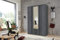 Wimex German Duo Kleiderschrank, Graphitgrau, Digi-Stahl, 135 cm, 3 Türen, Industrie-Kleiderschrank