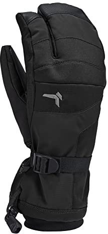 KOMBI Damen Storm Cuff 3-Finger Weich Warm Isoliert Wasserdicht Atmungsaktiv Bequem Langlebig Winter Skifahren Handschuhe, Schwarz, Medium