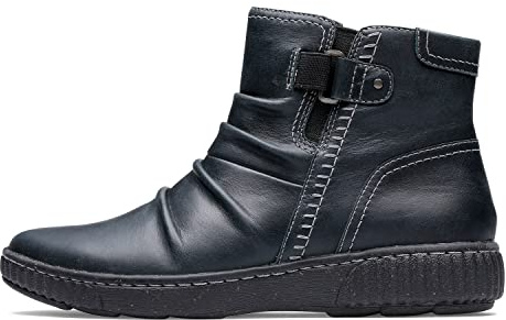Clarks Collection Women's Caroline Orchid Ankle Boot, Black Leather, 6 Medium US