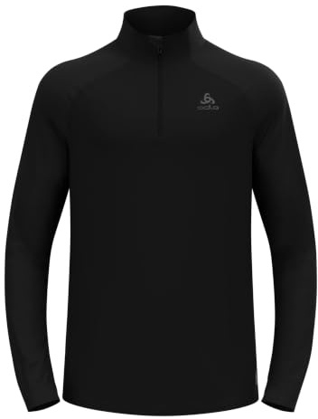 Odlo Herren Odlo Laufshirt Herren Langarm Essential Ceramiwarm I Sport Shirt Männer I Sport Oberteil I Midlayer I Fitness Shirt Sweater (1er Pack)
