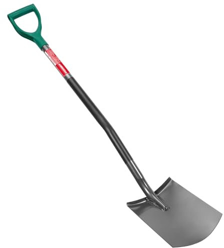 HYCHIKA Pala da Giardino Circolare, Vanga da Giardinaggi, Pala da Scavo, Acciaio Temprato di Alta Qualità, Manico Ergonomico Impugnatura a D, per Piante, Agricola, Diserbo, Spalatura Neve