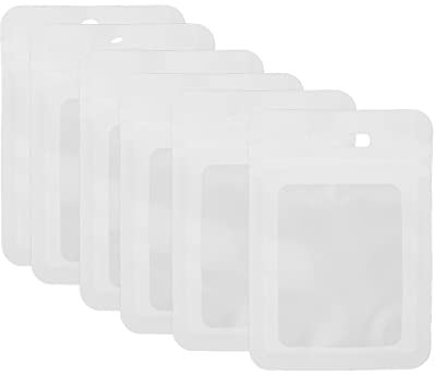 Verschließbarer Verpackungsbeutel, Aluminisiertes, Mattes, Klares Fenster mit Weißem Druckverschluss für Armband (7 * 10cm)