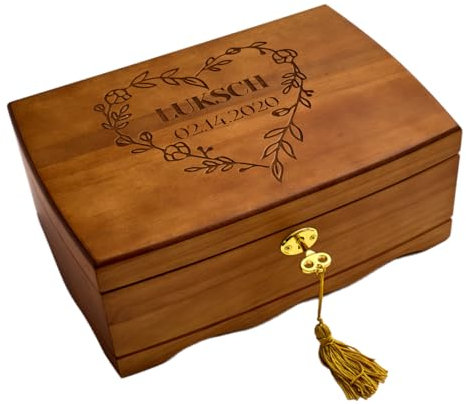 Portagioie in legno personalizzato, organizer per gioielli retrò a doppio strato con serratura e chiave, per donne e ragazze, regalo di compleanno per lei, artisti, anziani, mamma, amici, fidanzate e