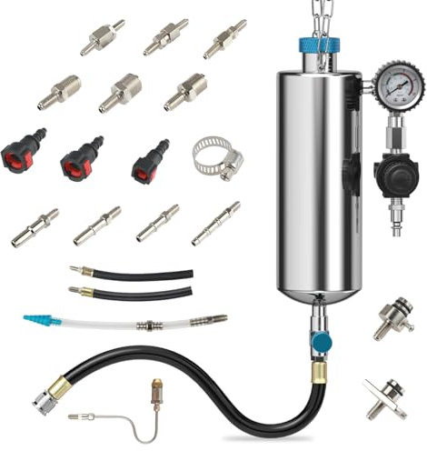 Kraftstoff-Einspritzdüsen-Reiniger-Kit, Kraftstoffsystem-Reiniger 150PSI, Kraftstoff-Einspritzdüsen-Reiniger-Tester 1000ML Automotive Einlassventil Krümmer Drosselklappe Katalysator-Reiniger