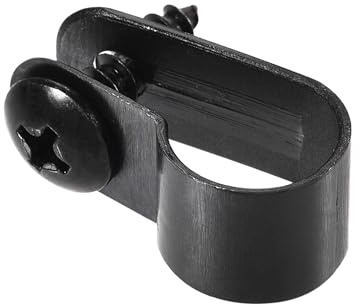 TOP-VIGOR 100Pcs Nylon R Type Cable Clips, Black Cable Clamp Organizer Cord Clips Wire Cable Cleats with Screws for Electrical Cable Wire Conduit Cable Management 10.4mm