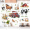 decalmile Wandsticker Bauernhof Tiere Wandtattoo Bauernhoftiere Pferde Kuh Traktor Wandaufkleber Küche Esszimmer Wohnzimmer Wanddeko