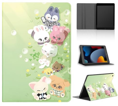 nurkorki Funda Tablet para Lenovo Legion Y700 (2023) 8,8,Cárcasa con Cartoon KPOP Stray Kids Skzoo Patrón Aesthetic Diseño,PU Cuero Flip Soporte Protectora Negro Tablet Case para Skz Fans,Cool