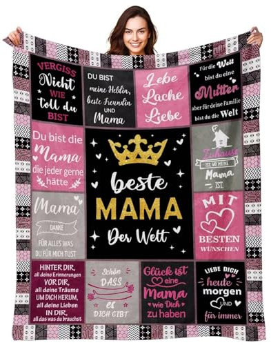 ZUCZUG Kuscheldecke Flauschige Personalisierte Geschenke Decke An Meine Mama, Mutter Tochter & Sohn, Super Weiche Flanelldecke Wohndecke Schlafdecke für die Beste Mama Oma