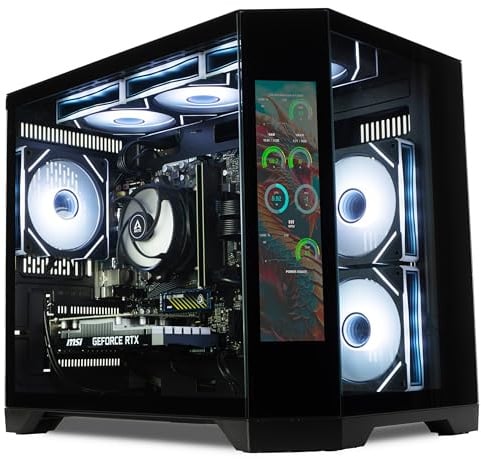 ionz Gaming PC - AMD Ryzen 5 5500, Nvidia RTX 3050, 16GB RAM, 1TB NVMe SSD, Windows 11, 500W 80+ PSU, WiFi, (Apex VisM, Black)