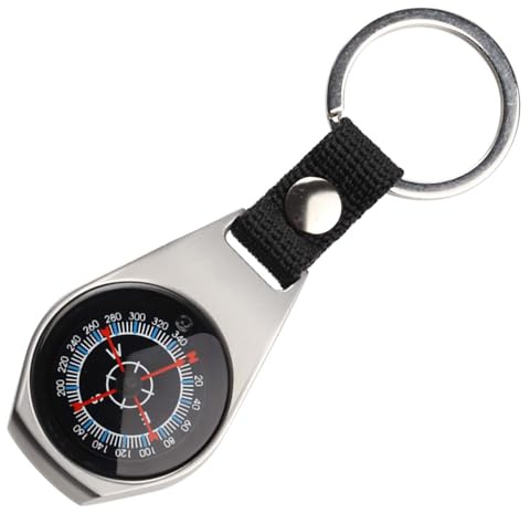 Kompass Wegweiser Schlüsselanhänger, Aluminium Kompass Wegweiser Taschenkompass Praktischer Tragbarer Wasserdichter Multifunktionales Anhänger für Outdoor Camping Abenteuer Wanderungen Wandern Reisen