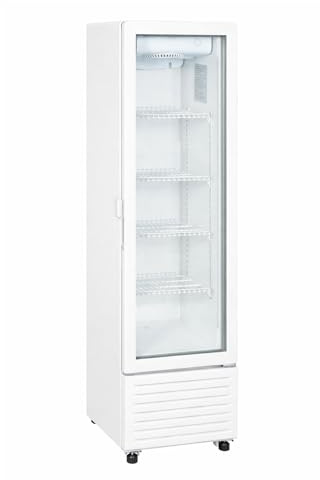 Ristoattrezzature Frigo vetrina bibite verticale refrigerata 1 anta in vetro bianca 0 +10 °C 229 lt 42x52,5x192h cm