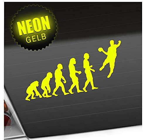 Kiwistar - Autoaufkleber - Evolution Handballer Heckscheibenaufkleber - Aufkleber Auto Kfz Fahrrad, LKW, Truck Mofa
