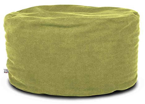 Arketicom, Soft Pouf Round Made in Italy, Abnehmbarer Bezug aus Baumwollstoff, weiche Füllung, bereits gepolstert, Pouf modernes Design für die Inneneinrichtung, cm 65x42 h