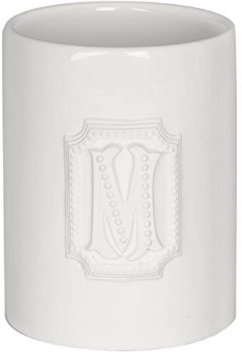 Mathilde M. Zahnputzbecher Becher 'Perle' weiß Keramik Bad Nostalgie Landhaus Shabby French