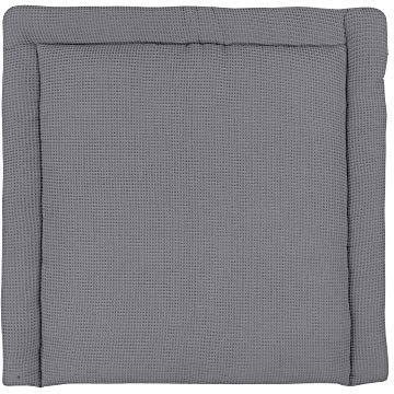 KraftKids Wickelauflage in Waffel Piqué grau, Wickelunterlage 60x70 cm (BxT), Wickelkissen