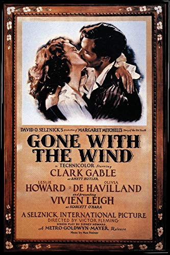 1art1 Vom Winde Verweht Poster Plakat | Bild und Kunststoff-Rahmen - Clark Gable Und Vivien Leigh, 1939 (91 x 61cm)
