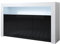 MB Muebles Bonitos, Buffet Aker avec Lumière LED et 3 Portes pour Salon et Salle à Manger, Meuble TV en Mélamine Brillante, Couleur Blanc et Noir, 155x91,5x37 cm