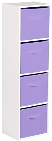 Hartleys 4 Tier White Cube Unit - Choice of Storage Boxes