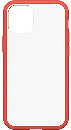 OtterBox React Series Hülle für iPhone 12 mini, stoßfest, sturzsicher, ultraschlank, schützende Hülle, Getestet nach Militärstandard, Transparent/Rot
