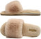 COFACE - Pantofole da donna con pelliccia sintetica, plantare con supporto dell'arco, con punta aperta, per uso interno ed esterno, Peluche Beige, 39 EU