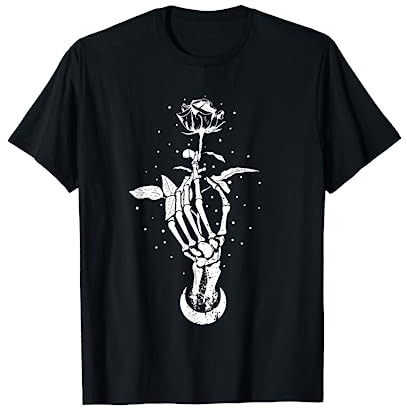 Moon Skelett Rose Witchcraft Wikinger Tarot Tattoo Gothic T-Shirt